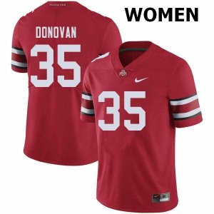 Women's Ohio State Buckeyes #35 Luke Donovan Red Nike NCAA College Football Jersey OG IVJ3544GJ